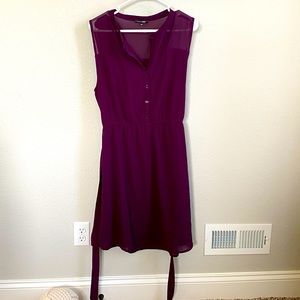 Paper moon eggplant tie waist dress